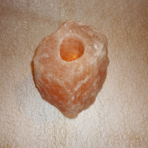 Salzkristall orange Teelicht, natur 2