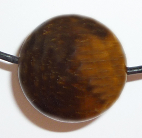 Tigerauge Kugel gebohrt, ø 2,0 cm mit Lederband
