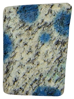 K 2 Azurit in Granit TS Nr. 4 ca. 2,1 cm breit x 2,9 cm hoch x 0,6 cm dick (8,4 gr.)