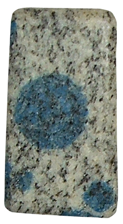K 2 Azurit in Granit TS Nr. 5 ca. 1,7 cm breit x 3,1 cm hoch x 0,7 cm dick (8,5 gr.)