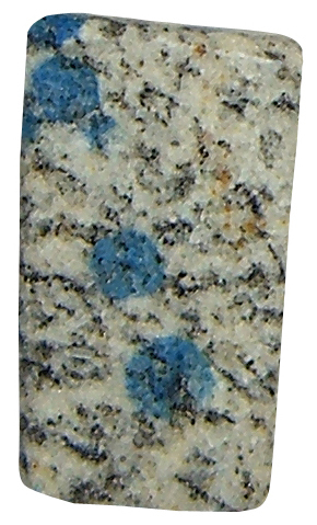 K 2 Azurit in Granit geb. TS Nr. 1 ca. 1,9 cm breit x 3,4 cm hoch x 0,7 cm dick (10,0 gr.)