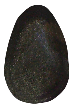 Silberobsidian TS gebohrt 3 ca. 1,9 cm breit x 2,8 cm hoch x 1,1 cm dick (8,3 gr.)
