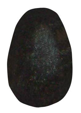 Silberobsidian TS gebohrt 4 ca. 1,8 cm breit x 2,6 cm hoch x 1,4 cm dick (9,4 gr.)