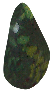 Porphyrit Epidot geb. TS 08 ca. 1,8 cm breit x 3,4 cm hoch x 1,5 cm dick (13,4 gr.)