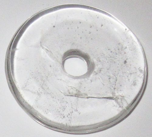 Bergkristall Donut 6 ca. 4,5 cm ø x 0,8 cm dick x 0,7 cm Lochdurchmesser (26,5 gr.)