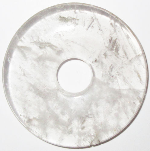 Bergkristall Donut 8 ca. 5,0 cm ø x 0,6 cm dick x 1,1 cm Lochdurchmesser (23,2 gr.)
