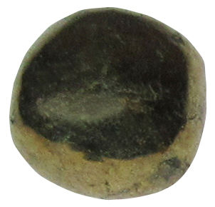 Chalkopyrit gebohrt TS 1 ca. 1,8 cm breit x 1,9 cm hoch x 1,5 cm dick (12,4 gr.)