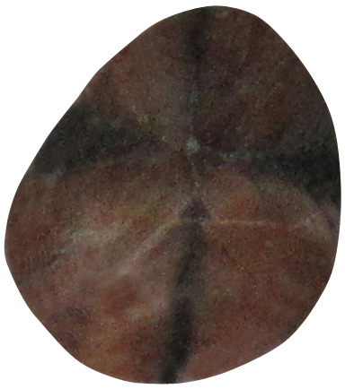 Chiastolith TS 1 ca. 2,1 cm breit x 2,5 cm hoch x 0,9 cm dick (8,6 gr.)