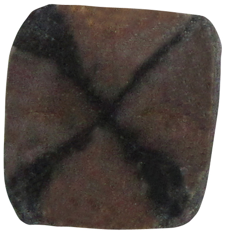 Chiastolith TS 2 ca. 2,4 cm breit x 2,6 cm hoch x 0,6 cm dick (10,9 gr.)