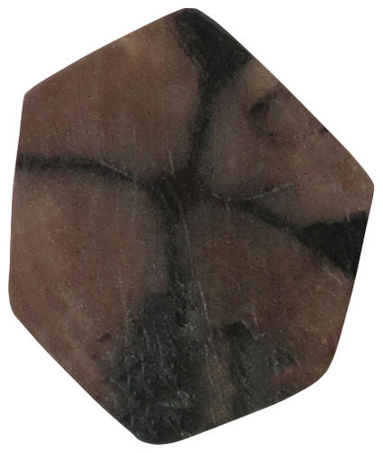 Chiastolith gebohrt TS 4 ca. 2,2 cm breit x 2,7 cm hoch x 0,9 cm dick (11,1 gr.)