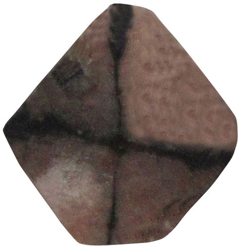 Chiastolith gebohrt TS 5 ca. 2,6 cm breit x 2,6 cm hoch x 1,0 cm dick (12,2 gr.)