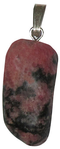 Rhodonit Anhaenger 3 ca. 1,3 cm breit x 2,5 cm hoch x 0,8 cm dick (5,8 gr.)