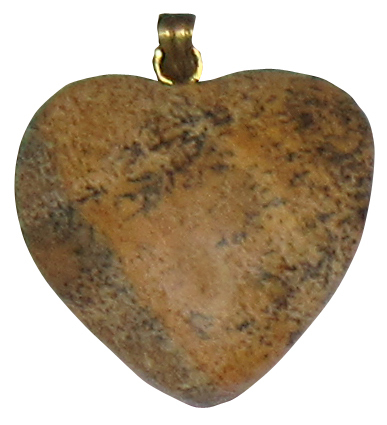 Kalahari Picture Stone Anhaenger Herz 1 ca. 2,0 cm breit x 2,1 cm hoch x 0,7 cm dick (3,8 gr.)