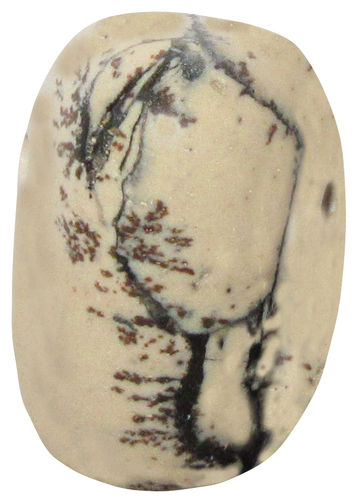 Jaspis beige gebohrt TS 3 ca. 2,1 cm breit x 2,8 cm hoch x 1,9 cm dick (15,8 gr.)