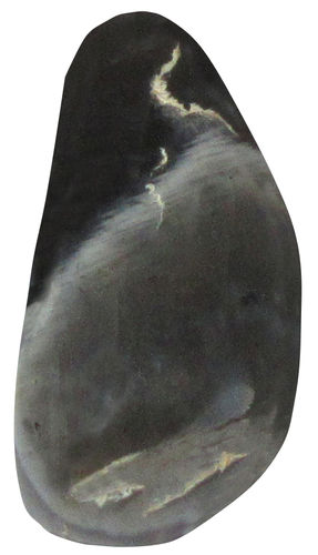 Mondstein grau TS 5 ca. 1,9 cm breit x 3,3 cm hoch x 1,4 cm dick (12,6 gr.)