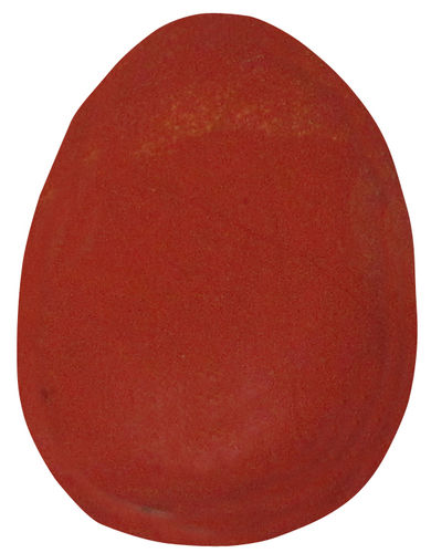 Jaspis rot gebohrt TS 3 ca. 2,1 cm breit x 3,1 cm hoch x 1,3 cm dick (14,6 gr.)
