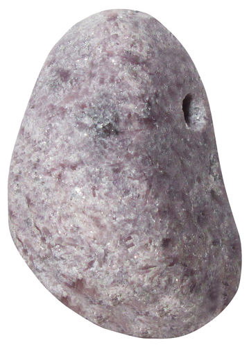 Lepidolith gebohrt TS 6 ca. 1,9 cm breit x 2,8 cm hoch x 1,8 cm dick (13,8 gr.)