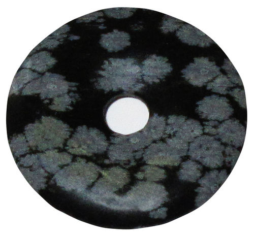 Schneeflockenobsidian Donut 1 ca. 3,0 cm ø x 0,4 cm dick x 0,4 cm Lochdurchmesser (5,6 gr.)