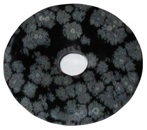 Schneeflockenobsidian Donut 4 ca. 3,0 cm ø x 0,5 cm dick x 0,4 cm Lochdurchmesser (6,5 gr.)