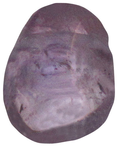 Amethyst hell gebohrt TS 4 ca. 2,4 cm breit x 3,1 cm hoch x 1,5 cm dick (17,5 gr.)
