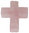 Rosenquarz Kreuz gebohrt 3 ca. 3,1 cm breit x 3,7 cm hoch x 1,0 cm dick (14,6 gr.)