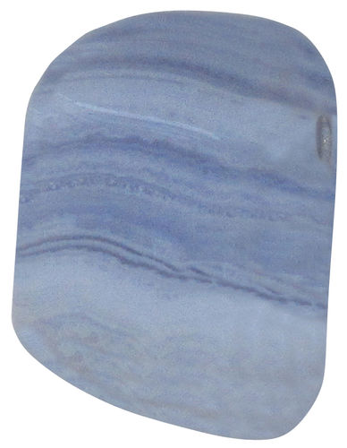 Chalcedon blau gebohrt gebaendert TS 8 ca. 2,0 cm breit x 2,7 cm hoch x 1,4 cm dick (12,2 gr.)