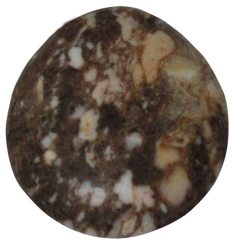 Jaspis Cappuccino gebohrt TS 3 ca. 2,6 cm breit x 3,1 cm hoch x 1,1 cm dick (11,5 gr.)