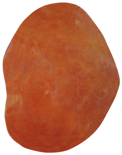 Karneol orange gebohrt TS 6 ca. 2,3 cm breit x 2,9 cm hoch x 1,4 cm dick (11,8 gr.)