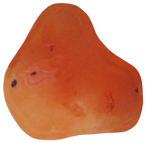 Karneol orange gebohrt TS 7 ca. 2,6 cm breit x 3,1 cm hoch x 1,6 cm dick (15,0 gr.)