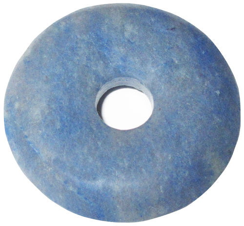 Blauquarz Donut 2 ca. 3,5 cm Durchmesser x 0,6 cm dick x 0,7 cm Lochdurchmesser (12,7 gr.)