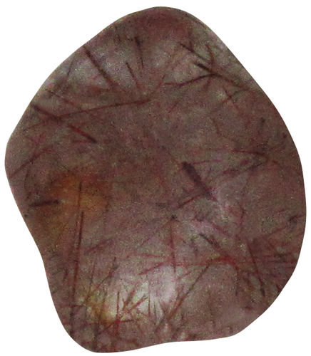 Rutilquarz rot gebohrt TS 1 ca. 2,3 cm breit x 2,8 cm breit x 1,5 cm dick (12,1 gr.)